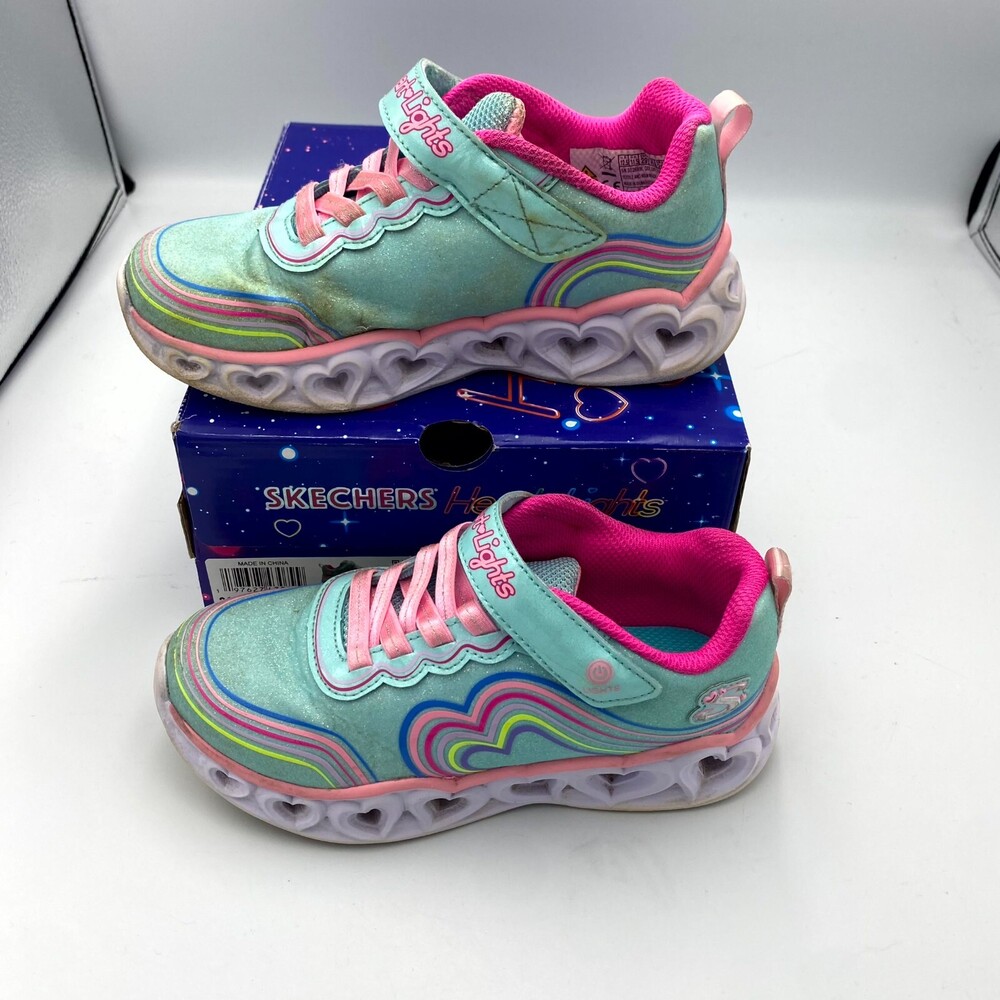 Skechers Heart Lights - Retro Hearts 302689L Kids 12.5 Sneaker Multi Casual Shoe